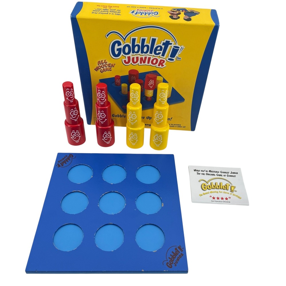 Gobblet Junior Game Tic Tac Toe Wooden Pieces Board Game Complete 2003